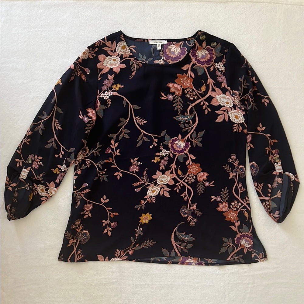 Maurices Navy Floral Blouse